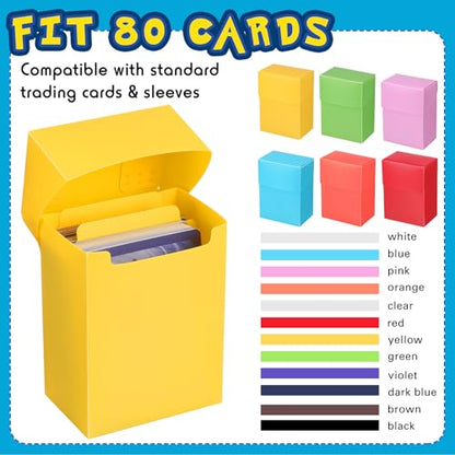 Leyndo 24 Pack TCG Cards Deck Boxes Trading Card Storage Box, Large Capacity with Dividers, Fits 80+ Cards Collectible Games Storage Organizer Cases, Colorful