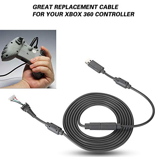 Hakeeta 8.2FT USB 5Pin Gamepad Cable Replacement Wire with Breakaway Adapter for 360, Replacement Cable for 360 Controller USB Cable for 360 (Gray) - color: Gray