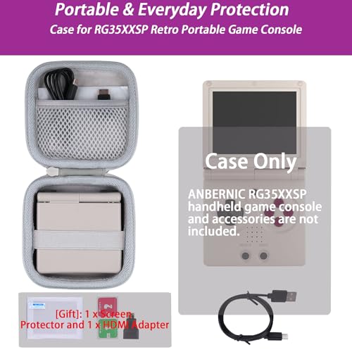 Khanka Hard Case for Anbernic RG Rotate/RG34XXSP/RG35XXSP Retro,White | EVA Hard Shell, Hand Strap Portability, Soft Interior Lining, Secure Custom Fit, Smooth Zipper Opening, Protective Case Only - style: White