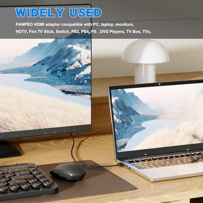 PANPEO 8K@60Hz Right Angle HDMI Adapter, 90 Degree and 270 Degree HDMI Adapter (2 Pack) - size: 2 Pack