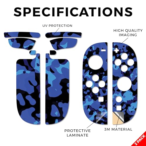 Gaming Skin Compatible with Nintendo Switch 2 Joy-Con Controller 2 Pack - Blue Modern Camo - Premium 3M Vinyl Protective Wrap Decal Cover - Easy to Apply | Crafted in The USA by MightySkins - color: Blue Modern Camo, size: 2 Pack of Joy-Con Skins, style: