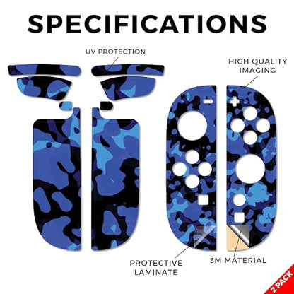 Gaming Skin Compatible with Nintendo Switch 2 Joy-Con Controller 2 Pack - Blue Modern Camo - Premium 3M Vinyl Protective Wrap Decal Cover - Easy to Apply | Crafted in The USA by MightySkins - color: Blue Modern Camo, size: 2 Pack of Joy-Con Skins, style: