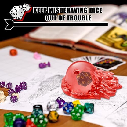 Deekin 1 Pcs Translucent Resin Dice Jail Cube,Pink - color: Pink