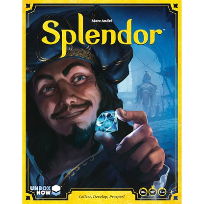 Asmodee Splendor Board Game - Gem Trading & Engine-Building Strategy for Adults & Families, Adult Board Games, Family Fun for Adults, 2-4 Players Ages 10+, 30 Minute Playtime | Build a gem empire, recruit noble patrons, and earn prestige through strategic