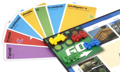 KLOO Learn French Board & Card Game Race to Paris | Fun for Family Kids Adults School | Play & Talk French Language | 4 Decks, Speak 100's of Words & Vocabulary in a Flash | Boardgame, 1–4 Players