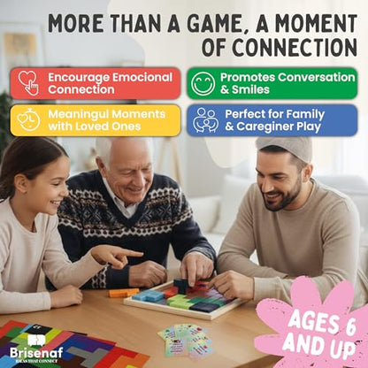 Dementia Activities for Seniors, 2 in 1 Cognitive Games for Elderly: Tile Matching Puzzle & Memory Q&A, 15 Wooden Blocks, 26 Templates, Alzheimer's Activities, Games for Dementia Patients.