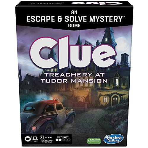 Clue Board Game Treachery at Tudor Mansion, Escape Room Game, Cooperative Family Murder Mystery Games, Ages 10 and up, 1-6 Players - style: Treachery at Tudor Mansion