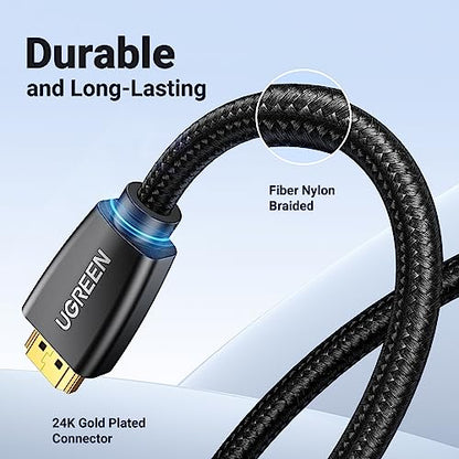 UGREEN 4K@60Hz HDMI Cable Braided High Speed Monitor Cable 16FT | 18Gbps, Ethernet Support, Compatible with UHD TV Computer Switch Xbox 360 PS5 PS4 Blu-ray - size: 16FT