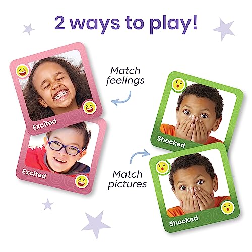 hand2mind Express Your Feelings Memory Match Game, Emotion Cards, Matching Game, Emotional Intelligence for Kids, Play Therapy Games for Kids, Social Emotional Learning Activities, Social Skills Games