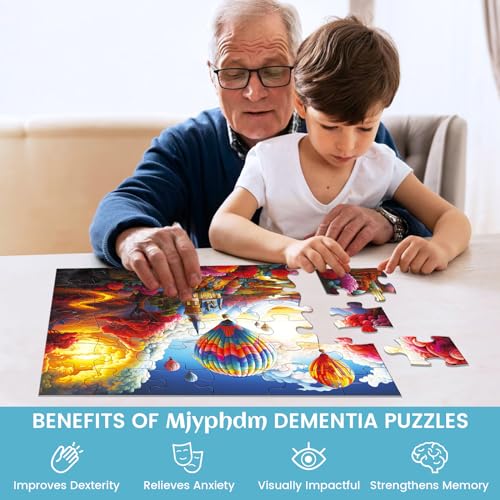 4 Packs Large Piece Puzzle for Seniors - Dementia 36 Pieces Puzzles for Elderly Adults,Alzheimer Puzzles Memory Cognitive Games for Elderly Seniors with 4 Storage Bags - style: 4 Pack 36 Large Piece