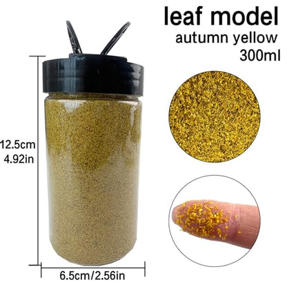 Multicolor Leaf Model - 300ml Miniature Scenery Material for Train Railway, Diorama, Car Scene & Scale Landscape Layouts (Autumn Yellow) - color: Autumn Yellow