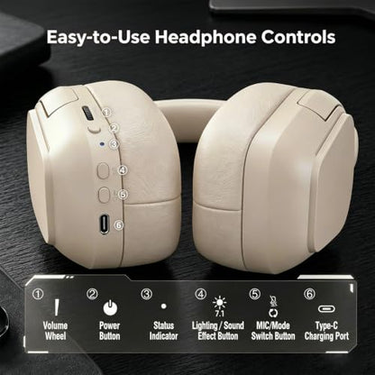 RK ROYAL KLUDGE HG101 V2 Wireless Gaming Headset, 2.4G/Bluetooth 6.0/3.5mm Wired Headphones, 7.1 Surround Sound, 40mm Drivers, Memory Foam Cushions, Works with Xbox, PS4/5, PC, Switch, Platinum Grey - color: Platinum Grey