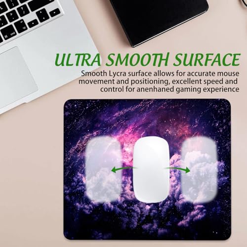 Dreamscape Galaxy Mouse Pad Square Mouse Mat Non-Slip Rubber Base Mousepad with Stitched Edge, Portable MousePads for Desk Computers Laptop Office, 9.5x8 Inches - color: Dreamscape Galaxy