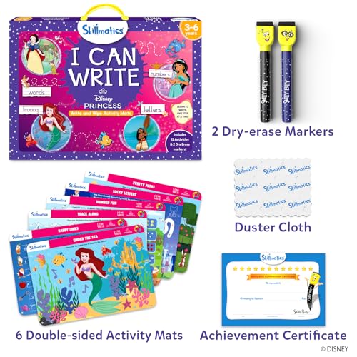 Skillmatics I Can Write Disney Princess - Reusable Preschool Learning Activities, Educational Toys & Games, Handwriting Aid, Back to School, Screen-Free Fun, Gift for Students, Kids, Toddlers Ages 3-6 - style: 2. I Can Write Disney Princess