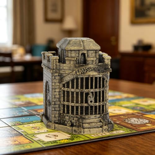 Fantasy Gifts Tabletop Gaming Accessories RPG Dice Display Dice Jail AF1226C | Brushed Brass Color Dice Prison, Premium Dungeon Master Gifts and Map Props Scenery for Wargame & Role Playing Layout - color: Af1226c Dice Jail Brassy