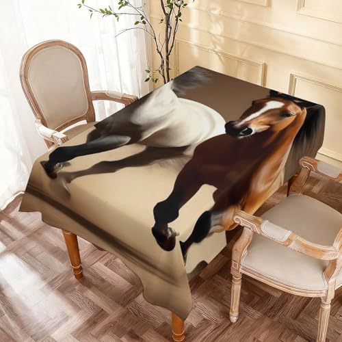 Fashion Rectangle Tablecloth Kitchen Tabletop Decoration Waterproof Table Cloth Horse - color: Color14, size: 59.8x102.4in