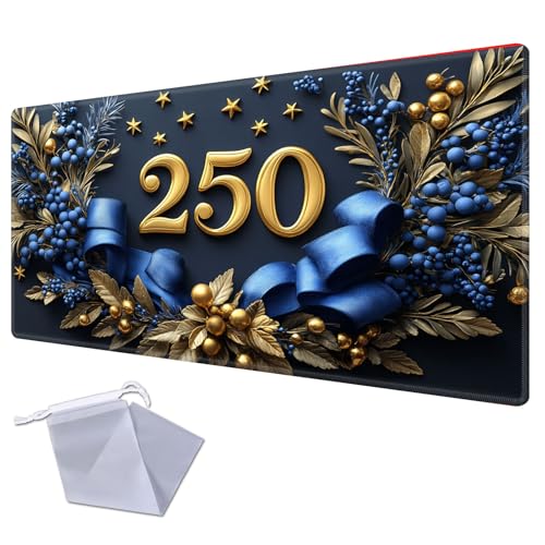 Gold 250th Anniversary Mat for TCG Playmat - USA 250th Anniversary Commemorative Edition, 1776-2026 Patriotic Card Game Mat, Anti-Slip Desk Pad Large Gaming Playmat Compatible with MTG - color: Gold 250th Anniversary, size: 24" x 14" Regular