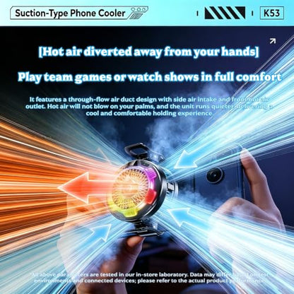 Magnetic Phone Cooler for Gaming, Cell iPhone Cooling Fan Hot Weather, Portable RGB Mobile Enfriador para Celular Case, Ventilador para Telefono ipad Keep Phone Cool, for iPhone/Android Series Phone