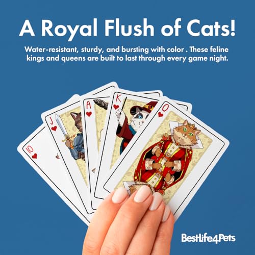 Cat Playing Cards Themed Deck for Adults - Collectible Card Games for Teens, Women and Men - Card Games For Adults on Family Game Night - 54 Cards for Solitaire or Poker - Fun Gifts for Cat Lovers