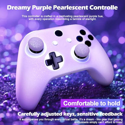 Purple Glitter Anti-Slip Protective Silicone Cover Skin Grips Compatible with Xbox one s/x Controller,8 PCS Glitter Thumb Grips Caps and 2 Grips Caps. - color: Glitter Purple