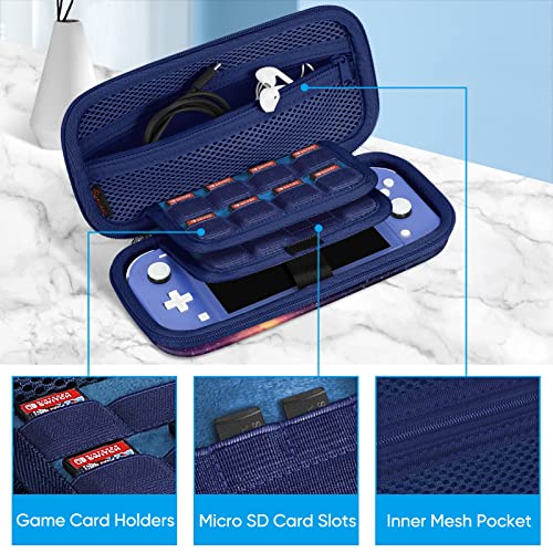 FINTIE Shockproof Carrying Case for Nintendo Switch Lite 2019 | Hard Shell Protective Cover, Portable Travel Storage Bag, Game Card / Micro SD Card Slots, Inner Pocket, Galaxy - color: galaxy