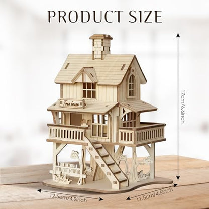 3D Wooden Puzzle for Adults, Creative Treehouse Design Model Kit | Creative Assembly Model Building Kits to Build for Adults, DIY Assembly Puzzle for Christmas,Teens Men 14+, STEM Project - style: Treehouse
