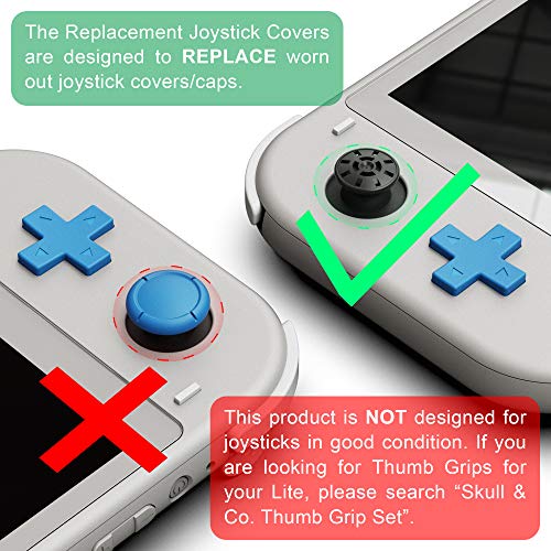 Skull & Co. Replacement Joystick Covers for Switch Lite (Repair Parts) - Lite Gray - color: Lite Gray