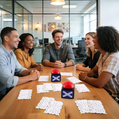 Family Friendly Feud Game with 2 Answer Buzzers, Fun Family Board Games for Adults and Teens Feud Card Trivia Quiz Reunion Activities for Holiday Party Family Office Group Team Building - style: Family
