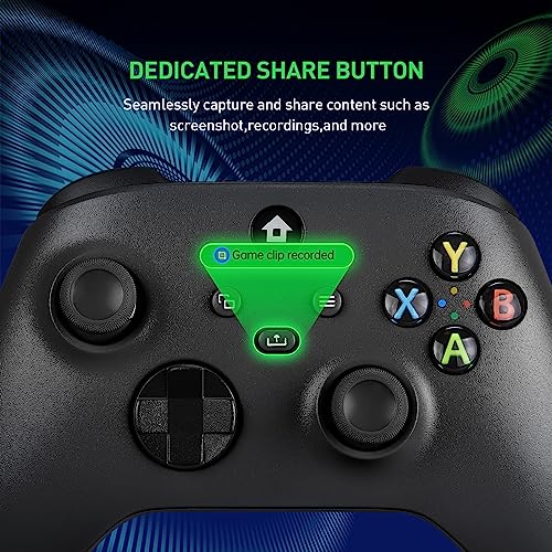 TECTINTER [Need to Upgrade Wireless Controller Compatible With Xbox One, Xbox Series X/S, Xbox One X/S、PC with 2.4GHZ Wireless Adapter Gamepad（Black） - color: Black with Audio Jack
