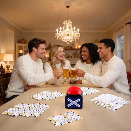 Office Party Friendly Feud Game with 2 Answer Buzzers, Fun Team Building Board Games for Adults Feud Card Trivia Quiz Activities for Holiday Party Work Staff Coworkers Office Group Employee - style: Office