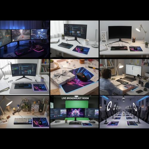 Gaming Led Luminous Mouse Pad, RGB Keyboard Pad, Non-Slip Mouse Pad, Computer Accessories,13.79" L x 9.85" W