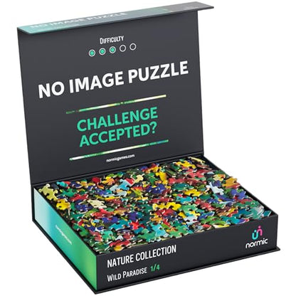 No Image Puzzle 1000 Irregular Pieces Extreme Difficult Jigsaw Challenge Adults Hardest Puzzle No Guide Ultimate Brain Teaser Hard Level Wild Paradise Mystery Unique Gift - color: Wild Paradise