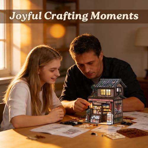 Book Nook Kit DIY Miniature Dollhouse, Japanese Grocery Store Style | 3D Wooden Puzzle, Bookend Decor, LED Light, Birthday Christmas Gift - style: Kasuga