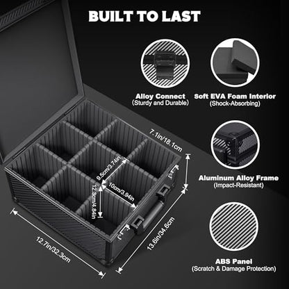 Kabinka Graded Card Case, Aluminum Alloy Graded Card Storage Box | Holds 140 Card Slabs, Sports Trading Card Case with TSA Combination Lock, Fits PSA/CSG/CGC/SGC/BGS, Carbon Fibre - color: Carbon Fibre