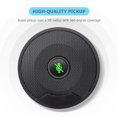 USB Microphone for PC, Computer Mic with Mute Button, Plug & Play | Noise Cancelling, 360° Omnidirectional Pickup, Conference Calls, Video Conference, Laptop, USB Connector,Table Mic