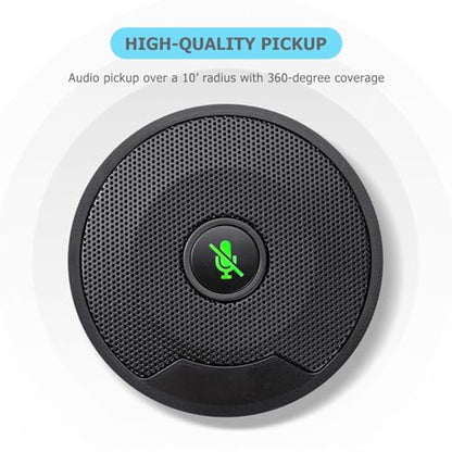 USB Microphone for PC, Computer Mic with Mute Button, Plug & Play | Noise Cancelling, 360° Omnidirectional Pickup, Conference Calls, Video Conference, Laptop, USB Connector,Table Mic