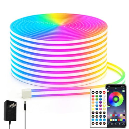 segrass 66ft RGB LED neon Rope Lights LED neon Strip Lights Waterproof Flexible Neon LED Strip Lights,Led Lights for Bedroom - size: 66FT