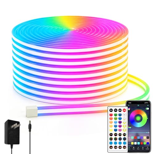 segrass 66ft RGB LED neon Rope Lights LED neon Strip Lights Waterproof Flexible Neon LED Strip Lights,Led Lights for Bedroom - size: 66FT