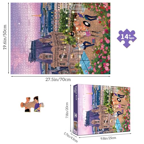 HUADADA Puzzles for Adults 1000 Pieces -Romantic Sunset & Music Band Themed Jigsaw Puzzle 1000 Pieces,Family Interactive Game & Wall Art Gift - color: Romantic Sunset & Music Band Themed