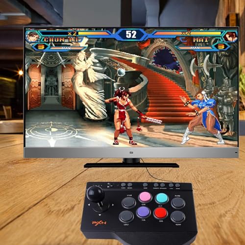 PXN Arcade Fight Stick Joystick for PC Switch Nintendo,Xbox Series X|S, PC,PS4,PS3,Xbox One,Android TV Box,Windows,with USB Port,Turbo & Macro Functions Arcade Controllers