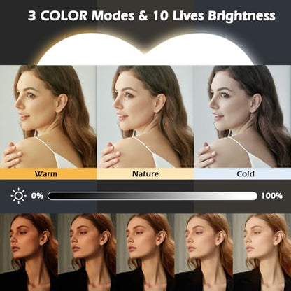 Ring Light for Desk,Heart Tabletop Light with 26" high Stand, RGB 47colors Selfie Light,USB Powered LED Desktop lamp with Phone Holder for Makeup Lights, Laptop Live Stream, YouTube,TikTok