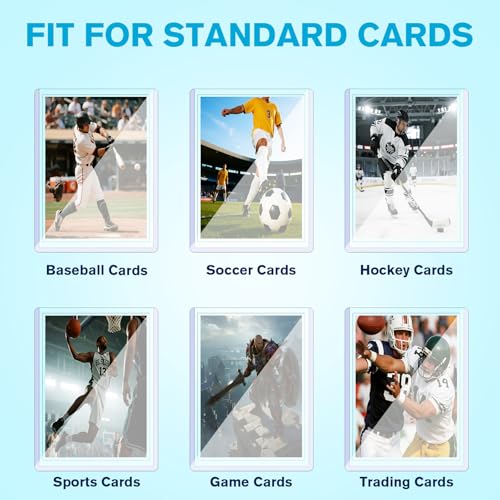 35pt Hard and Soft Trading Card Sleeves, 600 Total (300 Each) | 3"×4" rigid open-top holders paired with soft sleeves, fits baseball, sports and TCG cards for daily card storage and display - size: 35PT 300 Hard & 300 Soft Sleeves