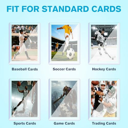 35pt Hard and Soft Trading Card Sleeves, 600 Total (300 Each) | 3"×4" rigid open-top holders paired with soft sleeves, fits baseball, sports and TCG cards for daily card storage and display - size: 35PT 300 Hard & 300 Soft Sleeves
