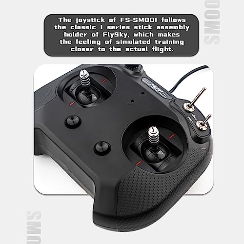 HTLNUZD Flysky FS SM001 Flight Simulator Controller 8 CH, Supports a Variety FMS G3/G3.5/G4/G5/G6/G7 5.0 XTR VRC of Flight Simulation Software for RC Helicopters, Fixed Wing Etc (FS SM001-black) - color: Fs Sm001-black