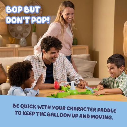 Bluey Keepy Uppy Game, Motorized Toddler Game with Bingo and Chilli Character Paddles, Games for 4+ Year Olds | Bop balloon to keep it airborne, pop token challenge, 2-3 players; family game for kids ages 4+ - style: KeepyUppyGame