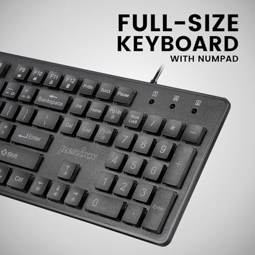 Perixx PERIBOARD-317RGB Wired Backlit USB Keyboard - Big Print Letter with RGB Illuminated LED - US English Layout - style: RGB Backlit