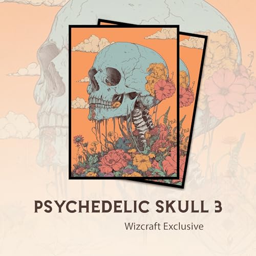 Psychedelic Skull 3 - MTG Card Sleeves, 104ct, Standard Size | Perfect for Double Sleeving, Smudge Resistant Matte Back, Standard 66x92mm - Compatible with Magic The Gathering & TCG Cards - color: Psychedelic Skull 3