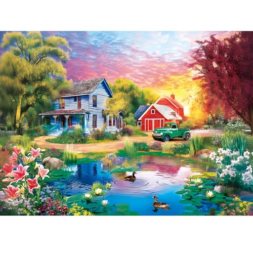 500 Pieces Puzzle for Adults,Country Life Puzzle,Recycled Cardboard Nature Landscape Jigsaw Puzzles 500 Piece,Challenging Game Home Decor Birthday Party Gift Toy for Adults Seniors 20.5 * 15 in - style: Countryside Scenery