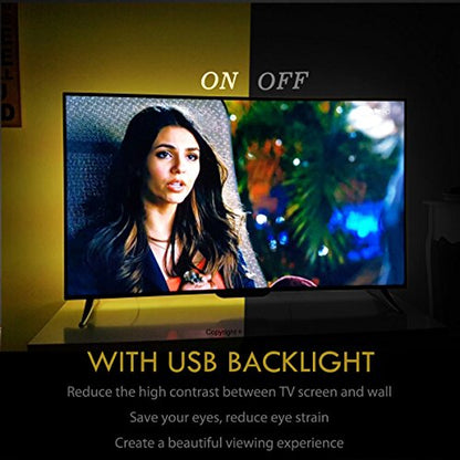 USB TV Backlight RGB LED Neon Accent Lights Strip for 32 to 43 inch TV | Bias Lighting with Remote USB Powered TV Behind Lighting LED Strips Lighting - size: For 32-43 inch TV