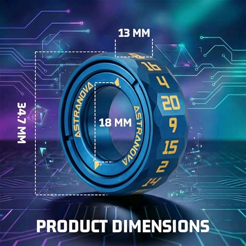 Unique CNC Machined Metal D20 Dice Spinner| 20-Sided Dice for Tabletop RPG, Dungeons & Dragons, Board Games | EDC Fidget for Adults, Men & Women | Unique Gift for Gamer (Blue) - color: Blue